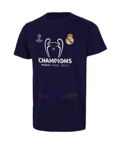 Camiseta Campeones UCL 2022 Real Madrid Azul Marino